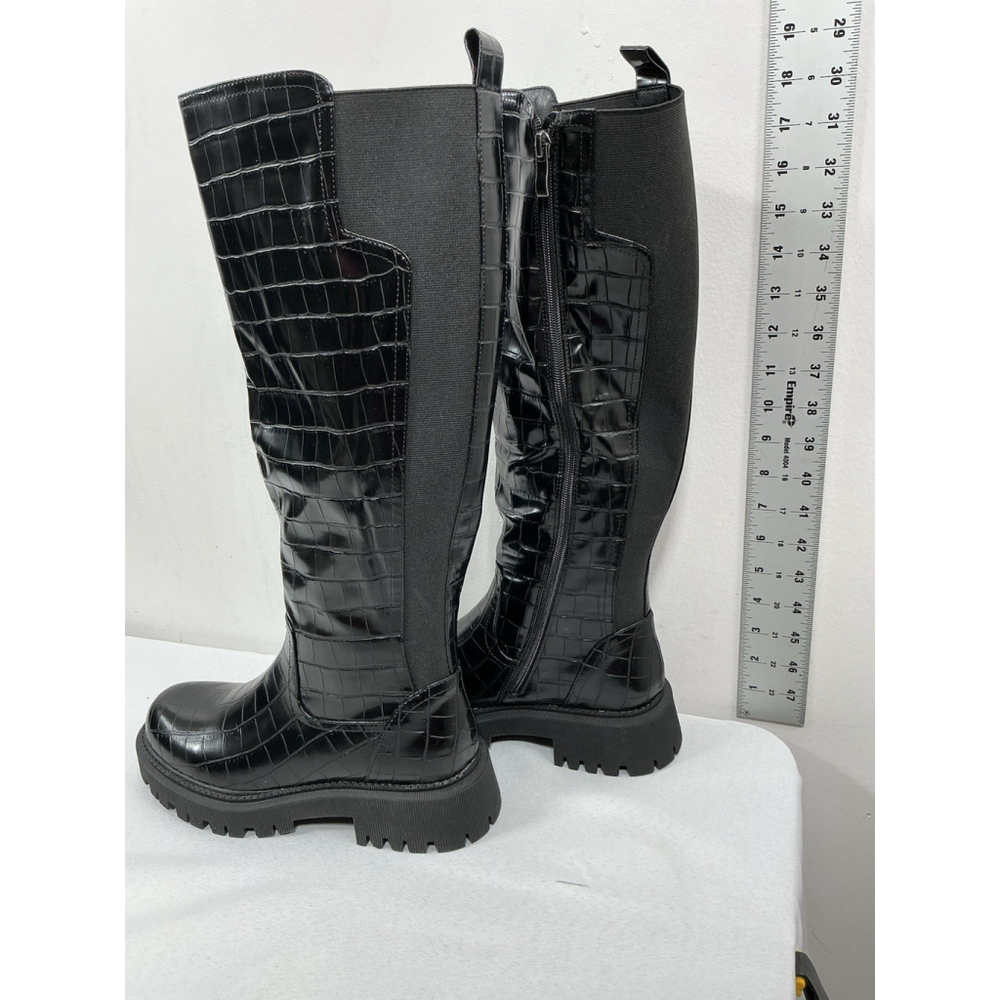 Womans New In Box Teaieui Knee High Fashion Platform Riding Boots 8 Black